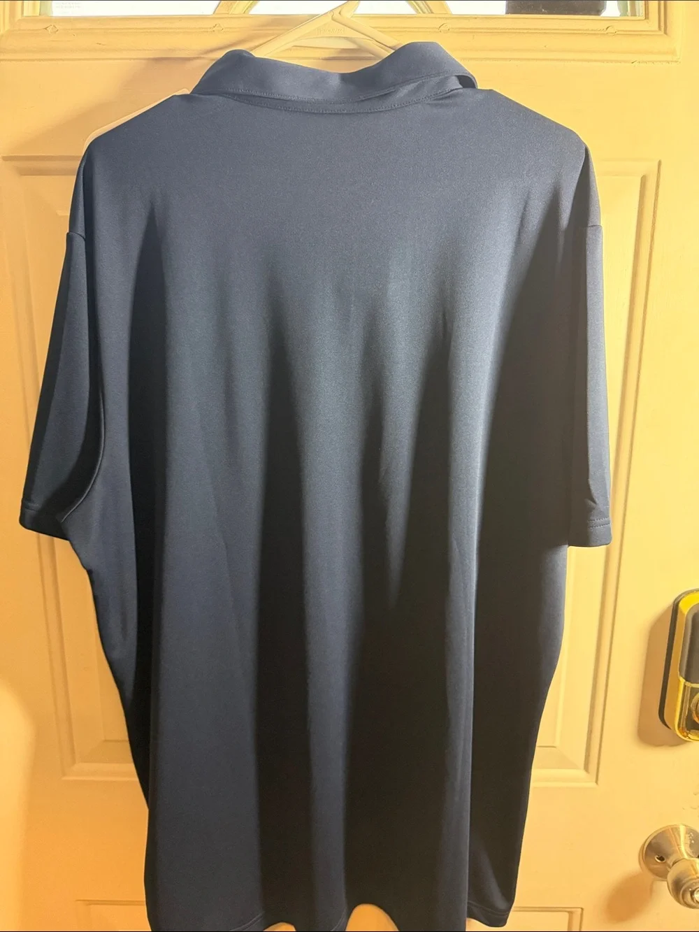 adidas Navy Polo with Multicolor Chest Stripes